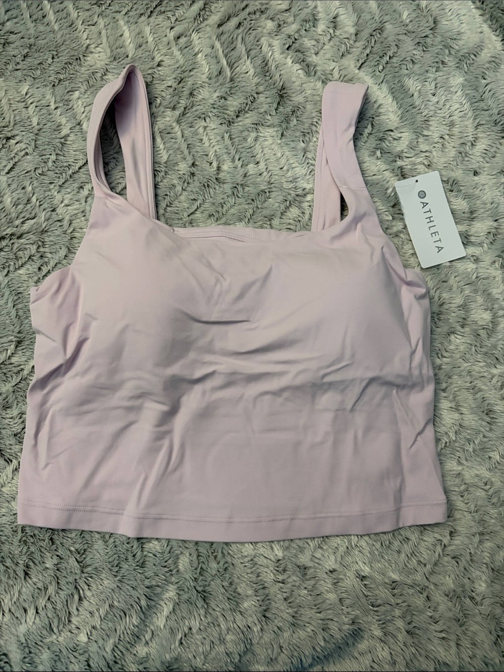 Athleta Pale Mauve Square-Neck Crop Tank